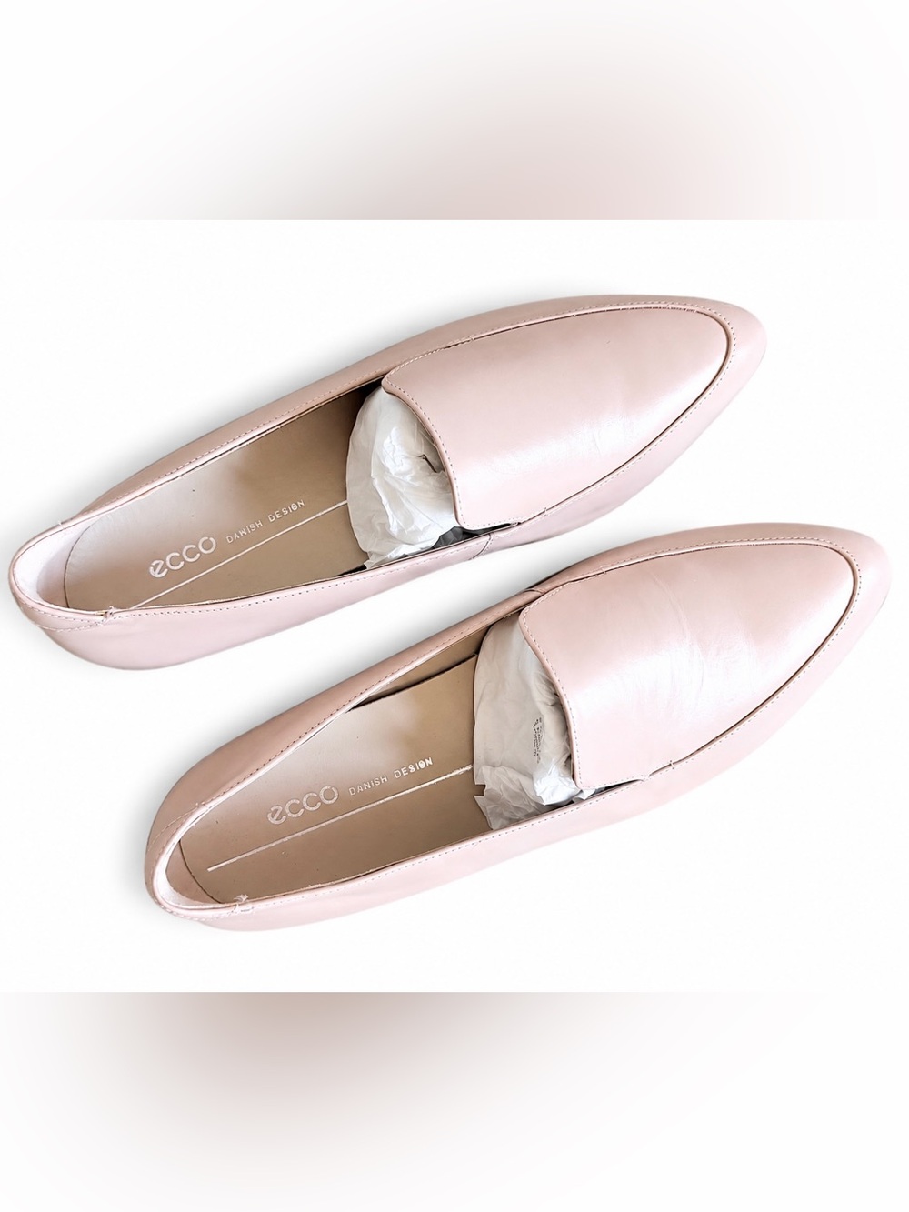 Ecco Women's Blush Pink Leather Slip-On Loafers